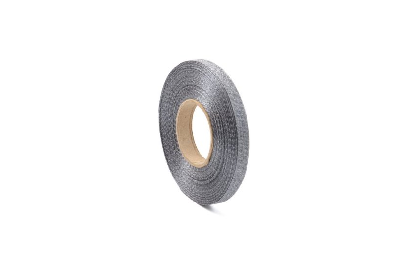 Plátnová stuha s metalplastem a efektní nití 10 mm - Barva: Khaki