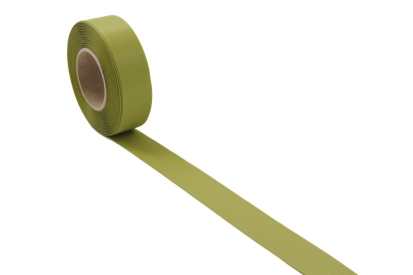 Atlasová stuha, matná 24 mm - Barva: Olivová
