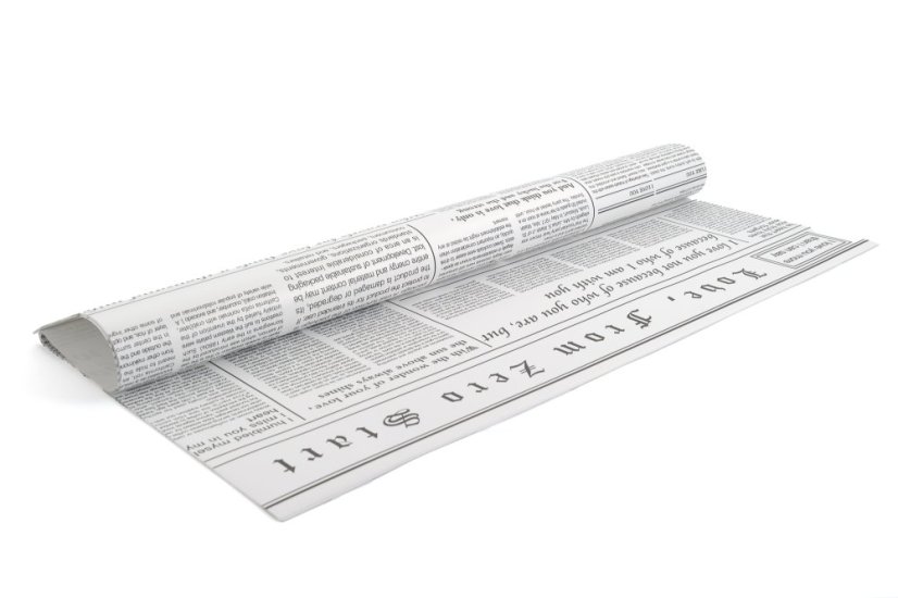 Folie s novinovým potiskem 58 x 58 cm