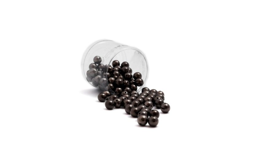Metalické perličky 14 mm - Barva: Černá