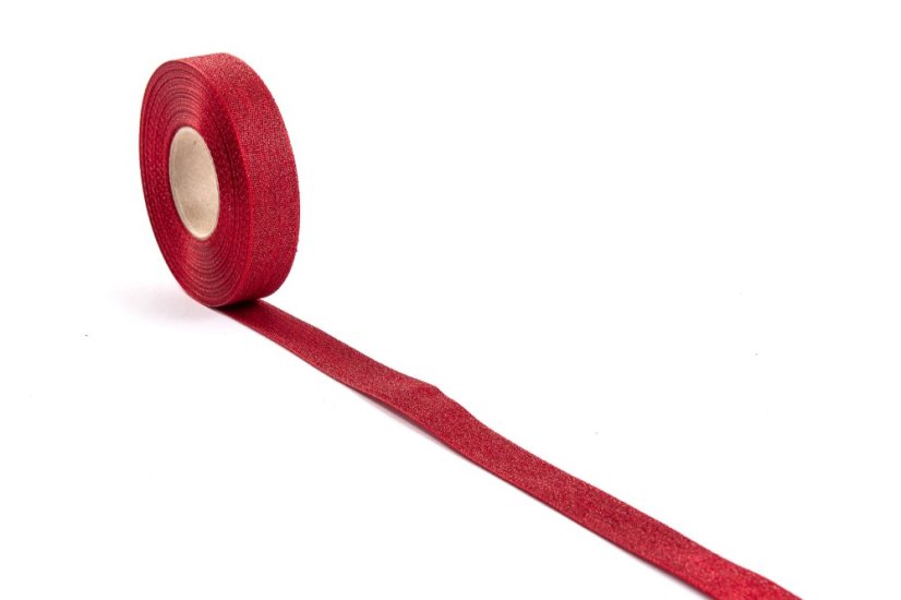 Plátnová stuha s metalplastem a efektní nití 25 mm