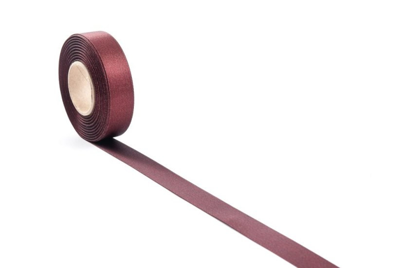 Atlasová stuha s leskem 24 mm - Barva: Vínově červená