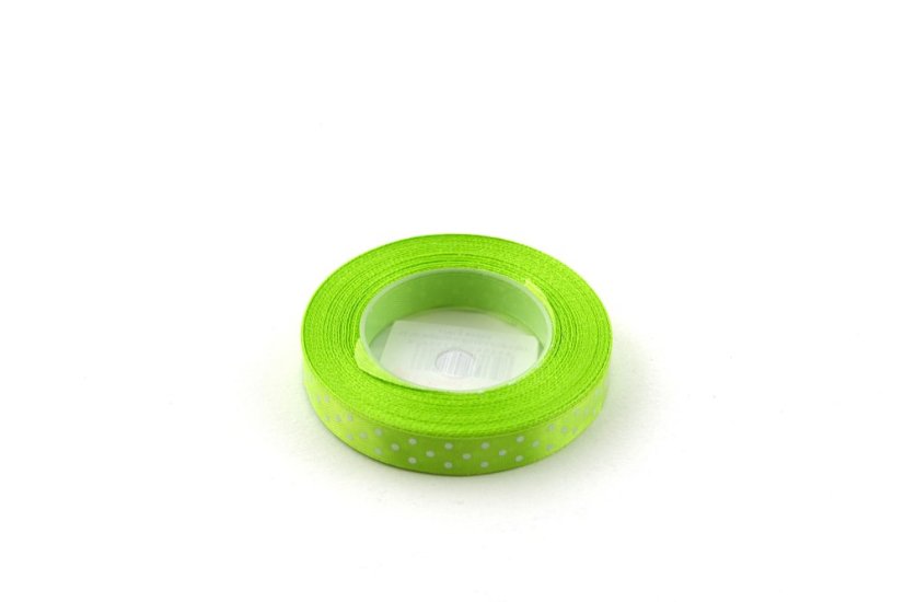 Saténová stuha s puntíky 12 mm - Barva: Oranžová