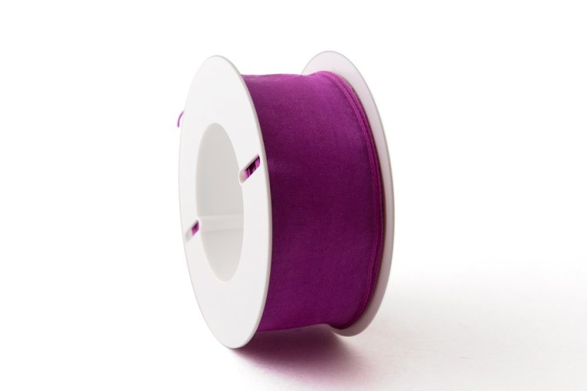 Organzová stuha s drátkem 40 mm - Barva: Zelená