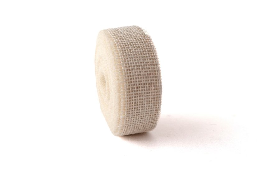 Jutová stuha 4 cm - Barva: Tmavě zelená