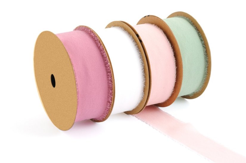 Hedvábná stuha s třásněmi 4 cm