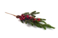 Umělá smrková větvička s bobulemi 45 cm