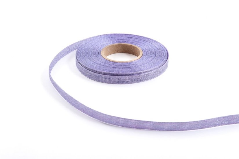 Plátnová stuha s metalplastem a efektní nití 10 mm - Barva: Khaki