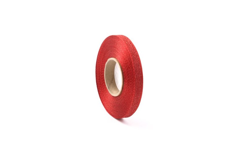 Plátnová stuha s metalplastem a efektní nití 10 mm - Barva: Khaki