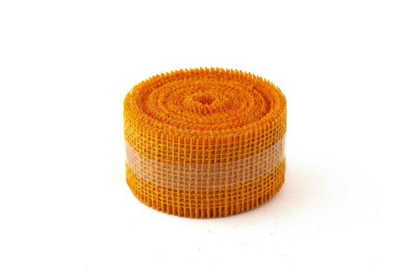 Jutová stuha 5 cm - Barva: Fialová