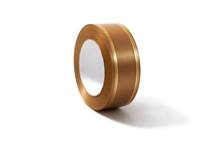 Stuha 4 cm, zlatý proužek