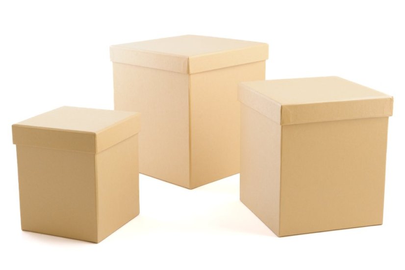 Flower box - komplet 3 ks - Barva: Krémová