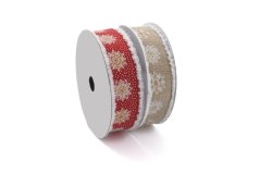 Bavlněná stuha s vločkami 3,8 cm