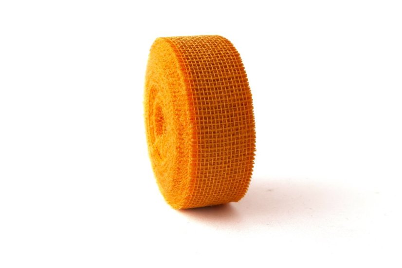 Jutová stuha 4 cm - Barva: Tmavě zelená