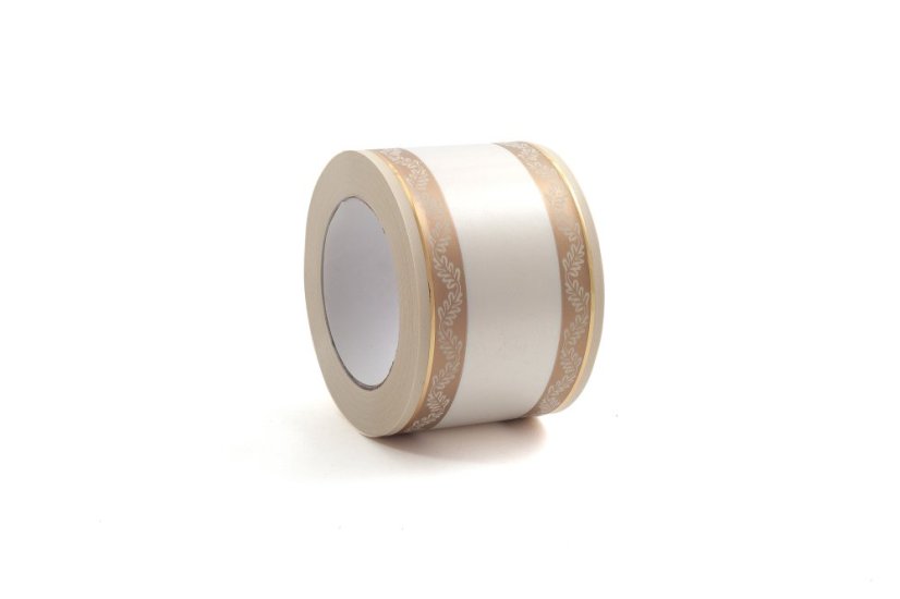 Smuteční stuha List 8 cm - Barva: Krémová