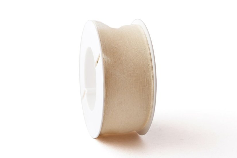 Organzová stuha s drátkem 40 mm - Barva: Zelená