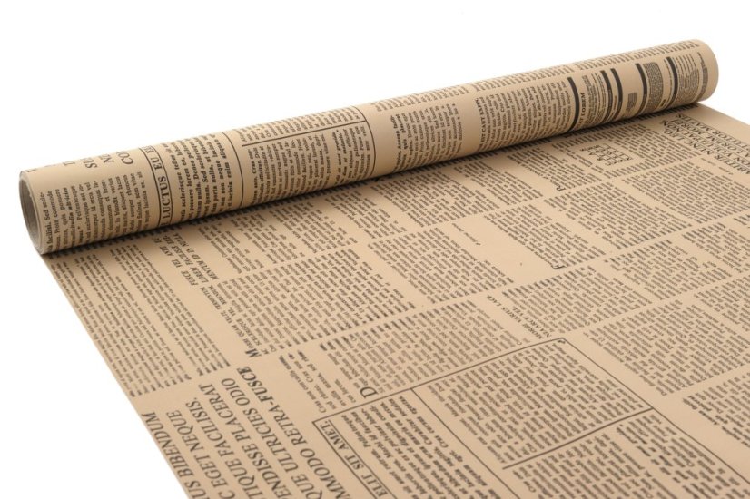 Floristická fólie s novinovým potiskem 50 cm