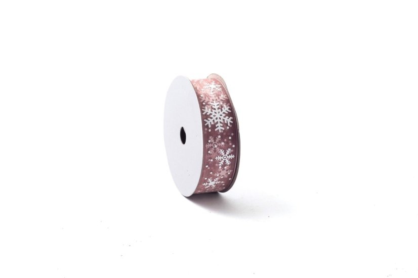 Monofilová stuha s vločkami 2,5 cm - Barva: Olivová