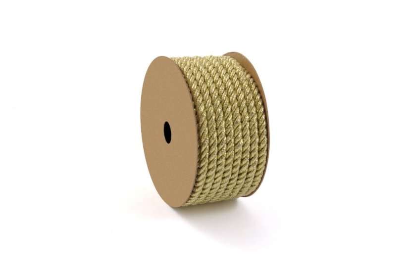 Šňůra Twisted metalická 5 mm - Barva: Zlatá