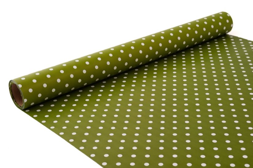 Fólie s bílým puntíkem 50 cm - Barva: Krémová