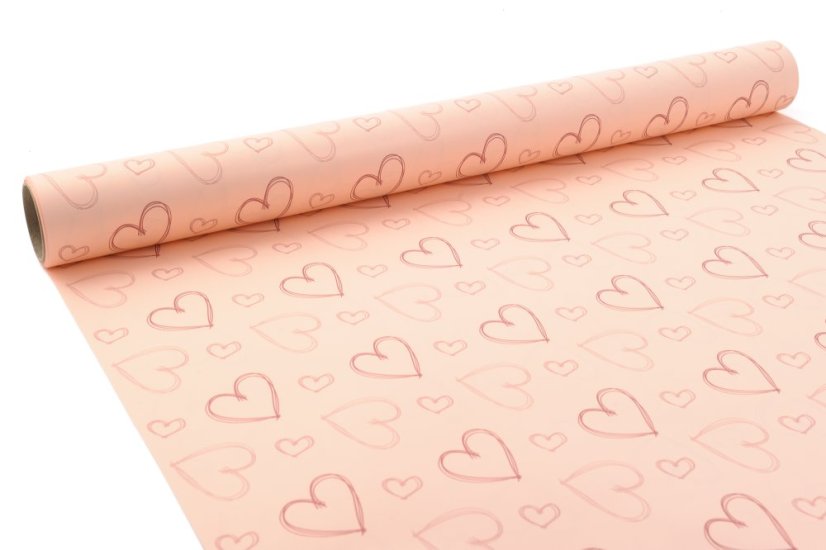 Floristické fólie se srdíčky 50 cm