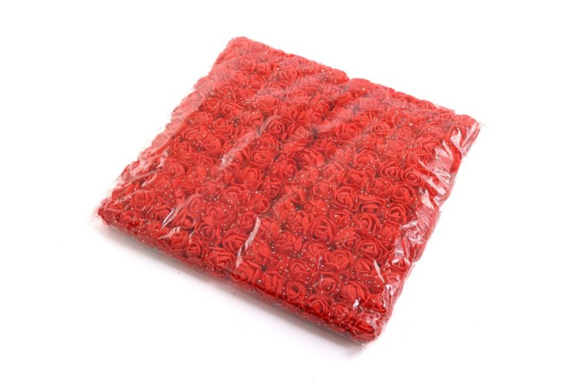 Pěnové růžičky 1 cm - Barva: Červená