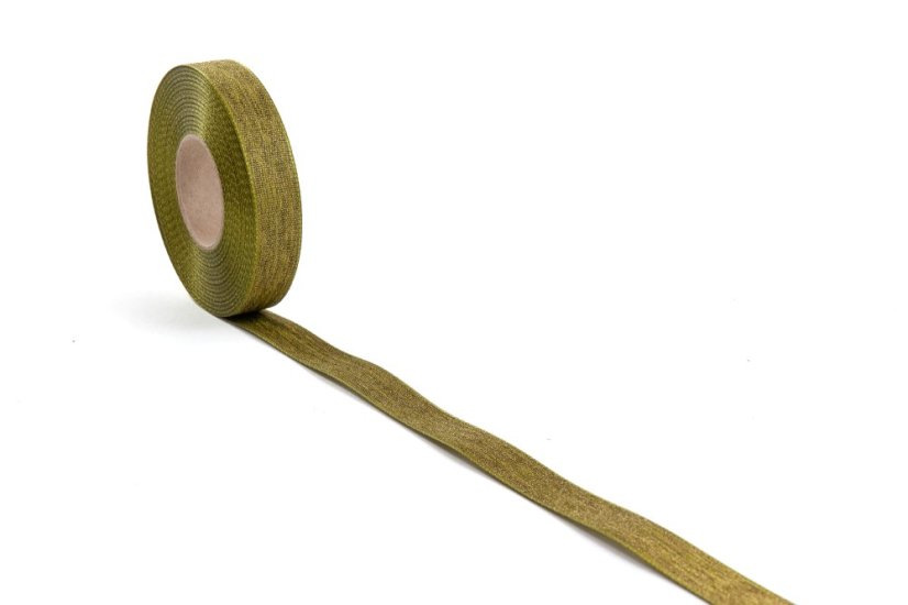 Plátnová stuha s metalplastem a efektní nití 25 mm