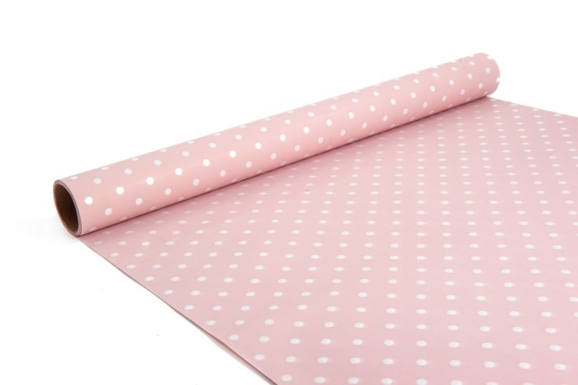Fólie s bílým puntíkem 50 cm - Barva: Krémová