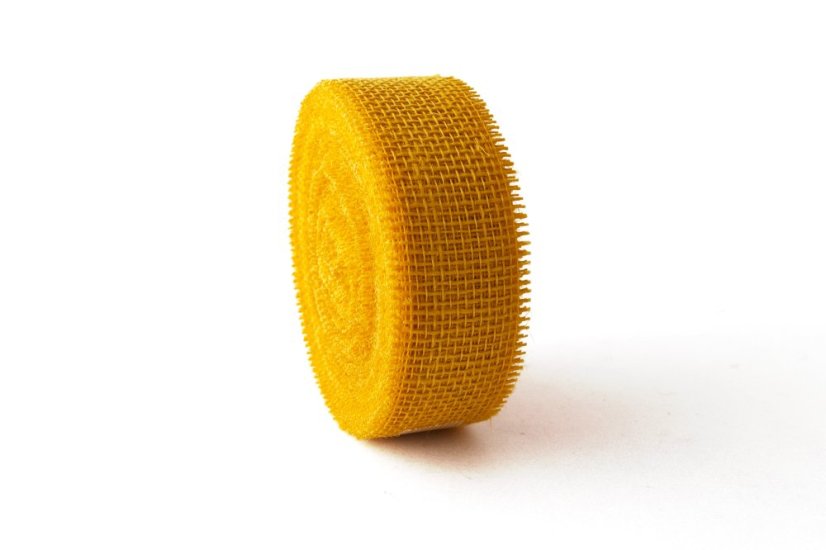 Jutová stuha 4 cm - Barva: Tmavě zelená