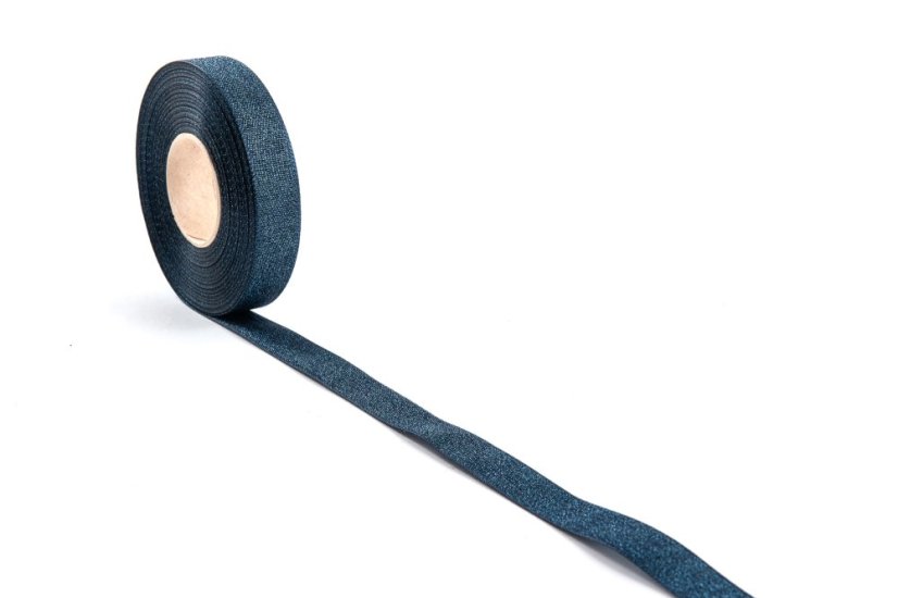 Plátnová stuha s metalplastem a efektní nití 25 mm
