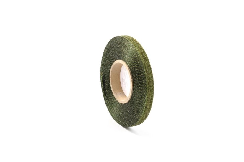 Plátnová stuha s metalplastem a efektní nití 10 mm - Barva: Khaki