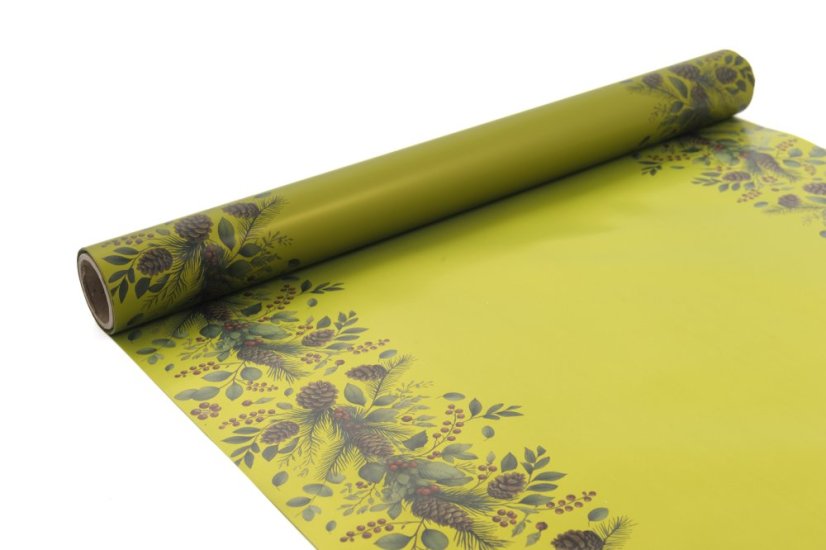 Fólie s vánončním potiskem 50 cm - Barva: Eukalyptová