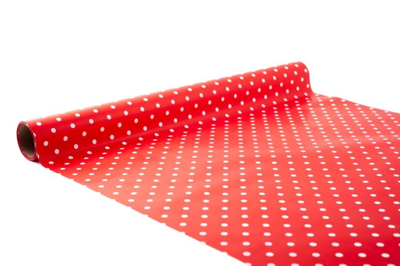 Fólie s bílým puntíkem 50 cm - Barva: Krémová