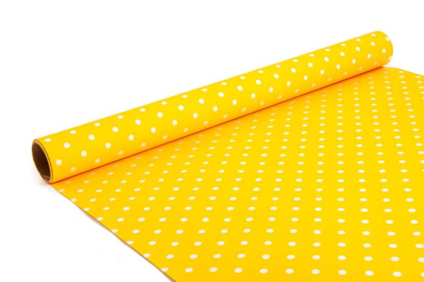 Fólie s bílým puntíkem 50 cm - Barva: Krémová