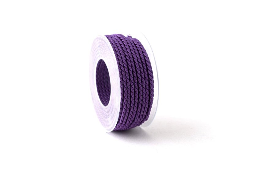 Šňůra Twisted 4 mm - Barva: Fialová