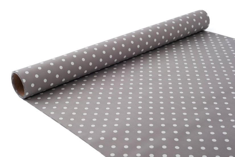 Fólie s bílým puntíkem 50 cm - Barva: Krémová