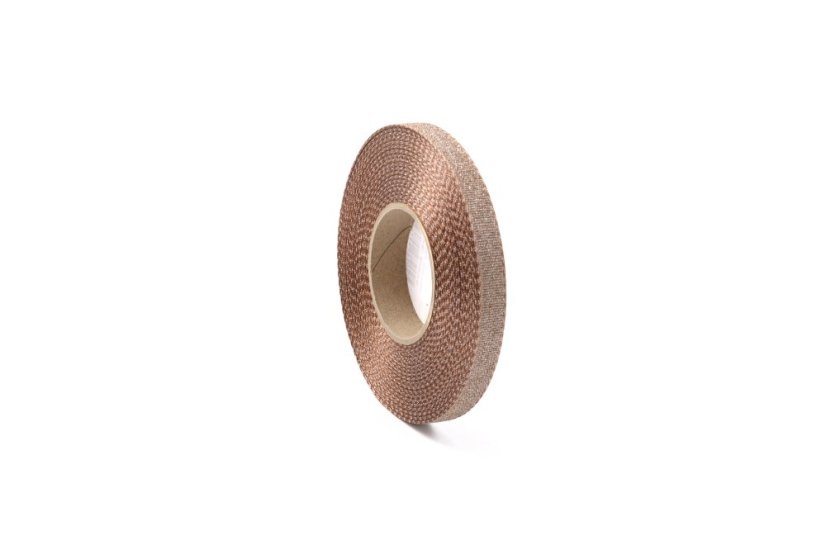 Plátnová stuha s metalplastem a efektní nití 10 mm - Barva: Khaki