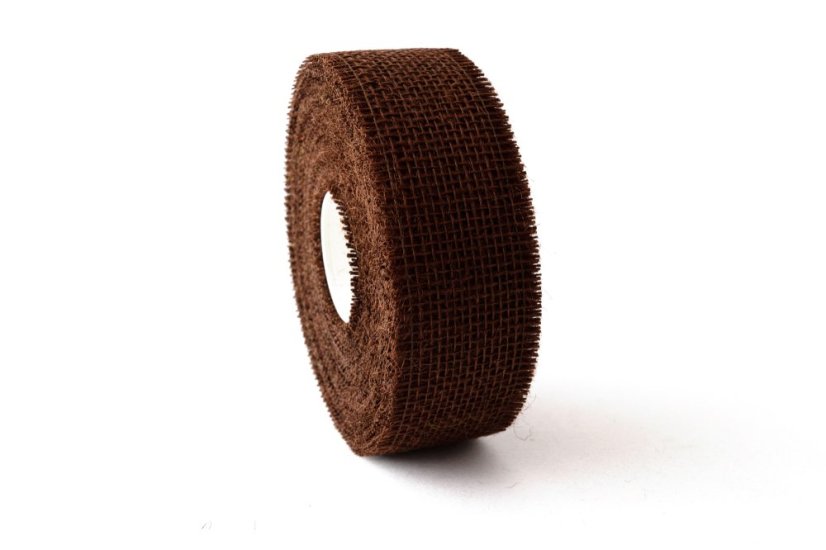 Jutová stuha 4 cm - Barva: Tmavě zelená
