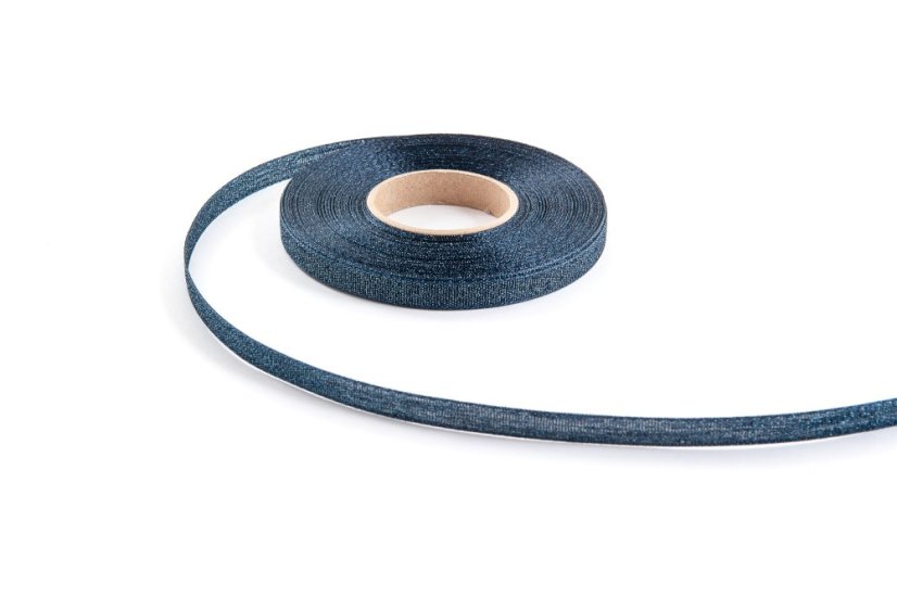 Plátnová stuha s metalplastem a efektní nití 10 mm - Barva: Khaki