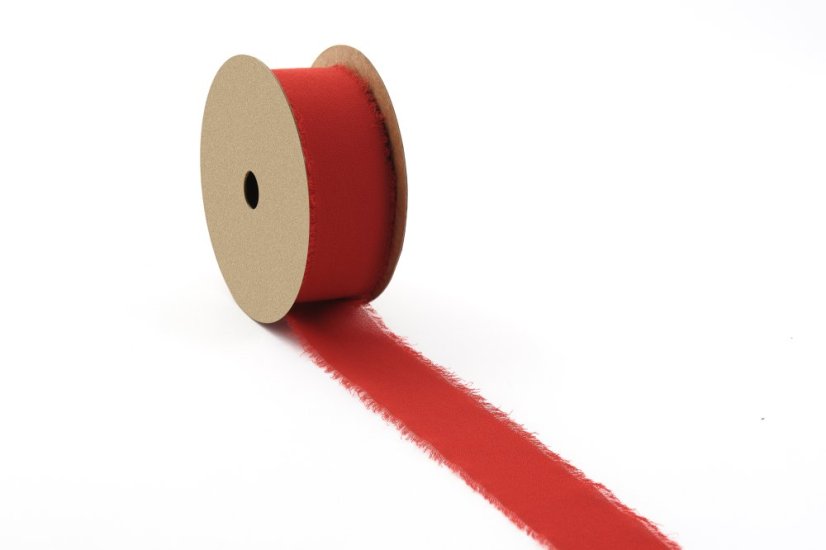 Hedvábná stuha s třásněmi 4 cm - Barva: Krémová