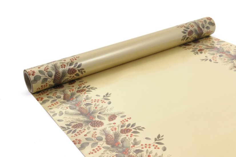 Fólie s vánončním potiskem 50 cm - Barva: Eukalyptová