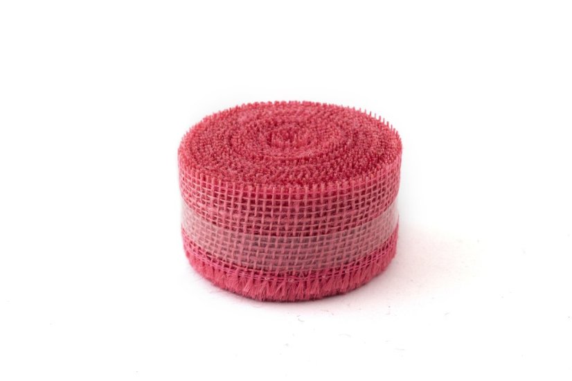 Jutová stuha 5 cm - Barva: Fialová