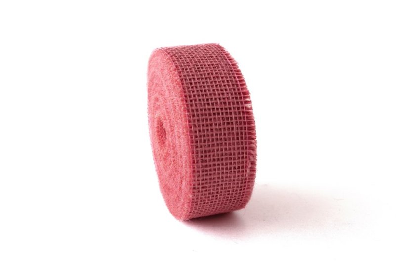 Jutová stuha 4 cm - Barva: Tmavě zelená