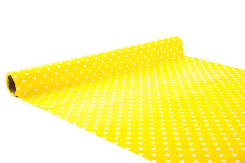 Fólie s bílým puntíkem 50 cm - Barva: Krémová