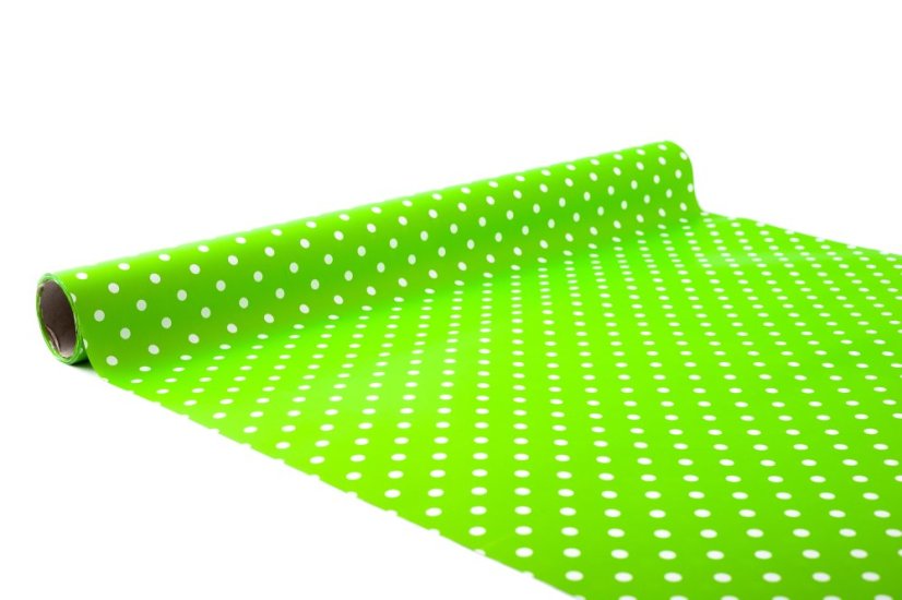 Fólie s bílým puntíkem 50 cm - Barva: Krémová