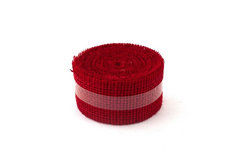 Jutová stuha 5 cm - Barva: Fialová
