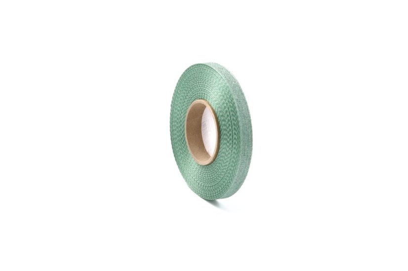Plátnová stuha s metalplastem a efektní nití 10 mm - Barva: Khaki