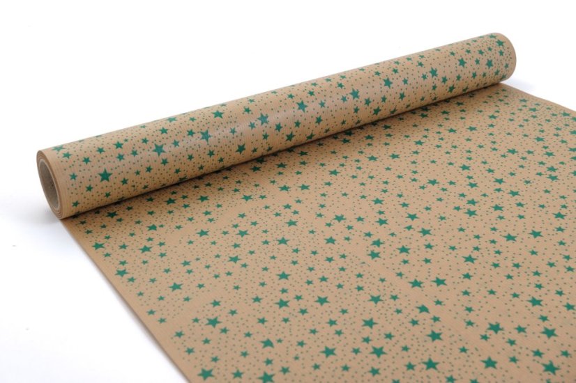 Papír kraft s hvězdičkami 50 cm - Barva: Indigově modrá