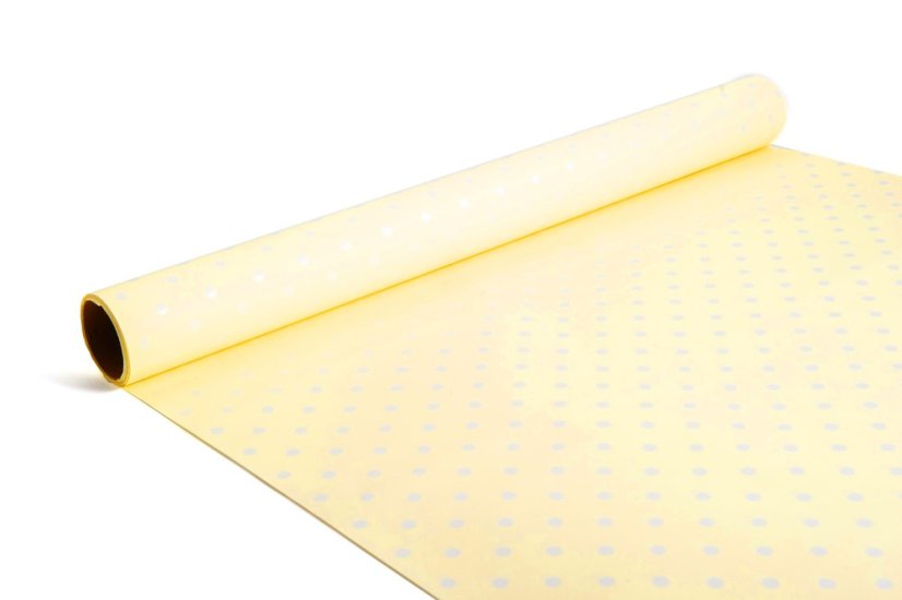 Fólie s bílým puntíkem 50 cm - Barva: Krémová