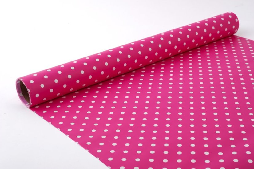 Fólie s bílým puntíkem 50 cm - Barva: Krémová